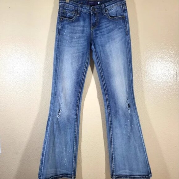 ❤️ Vigoss Low Rise Distressed Flare Jeans - Picture 1 of 5